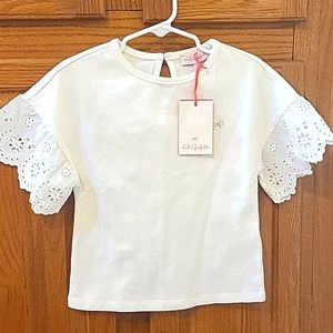 New Lili Gaufrette Stylish Lace Fancy White Top for a Girl. Size 5.